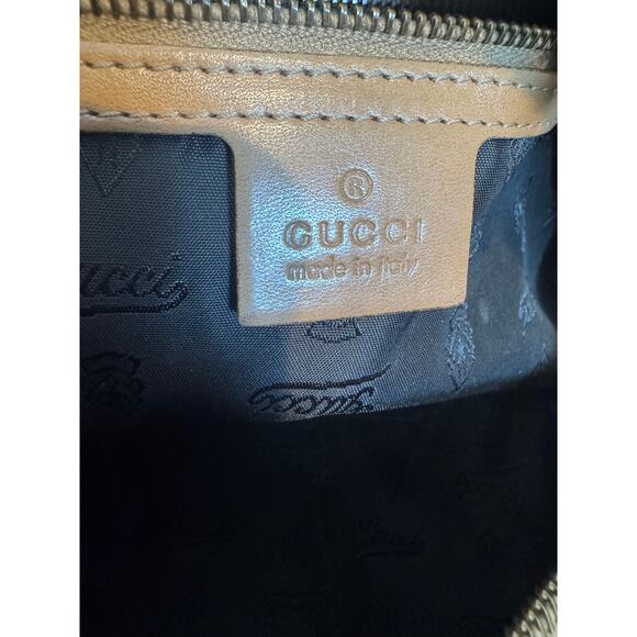 Vintage Gucci Tan Leather Hobo Shoulder Bag Gold Hardware Made in Italy - Picture 9 of 15